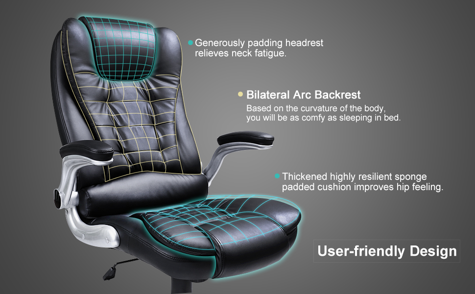 Офісний стілець SONGMICS Ergonomischer Bürostuhl, регульований, чорний, OBG21B, 52 x 53 x 122 см