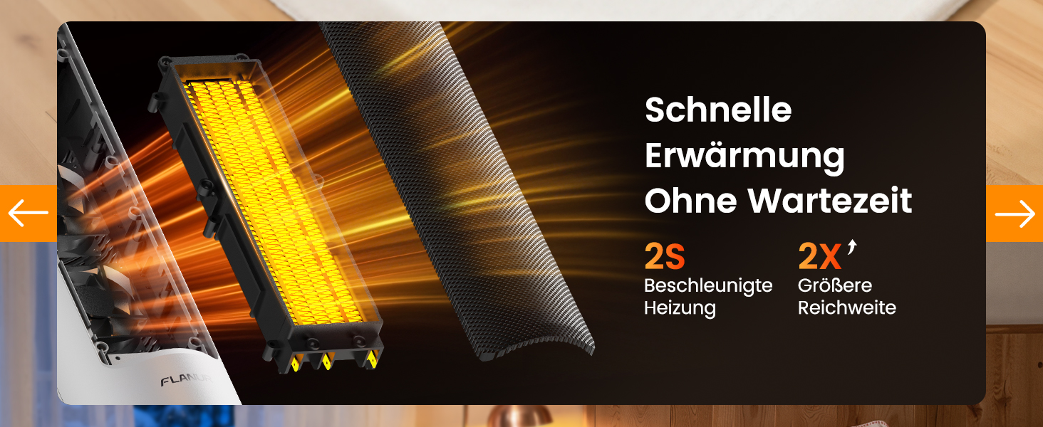 Електричний обігрівач 1500W з PTC-керамічним нагрівачем, портативний з термостатом та ECO-режимом, 4 режими, цифровий дисплей, таймер 12 годин, тихий (35dB), чорний (60см)