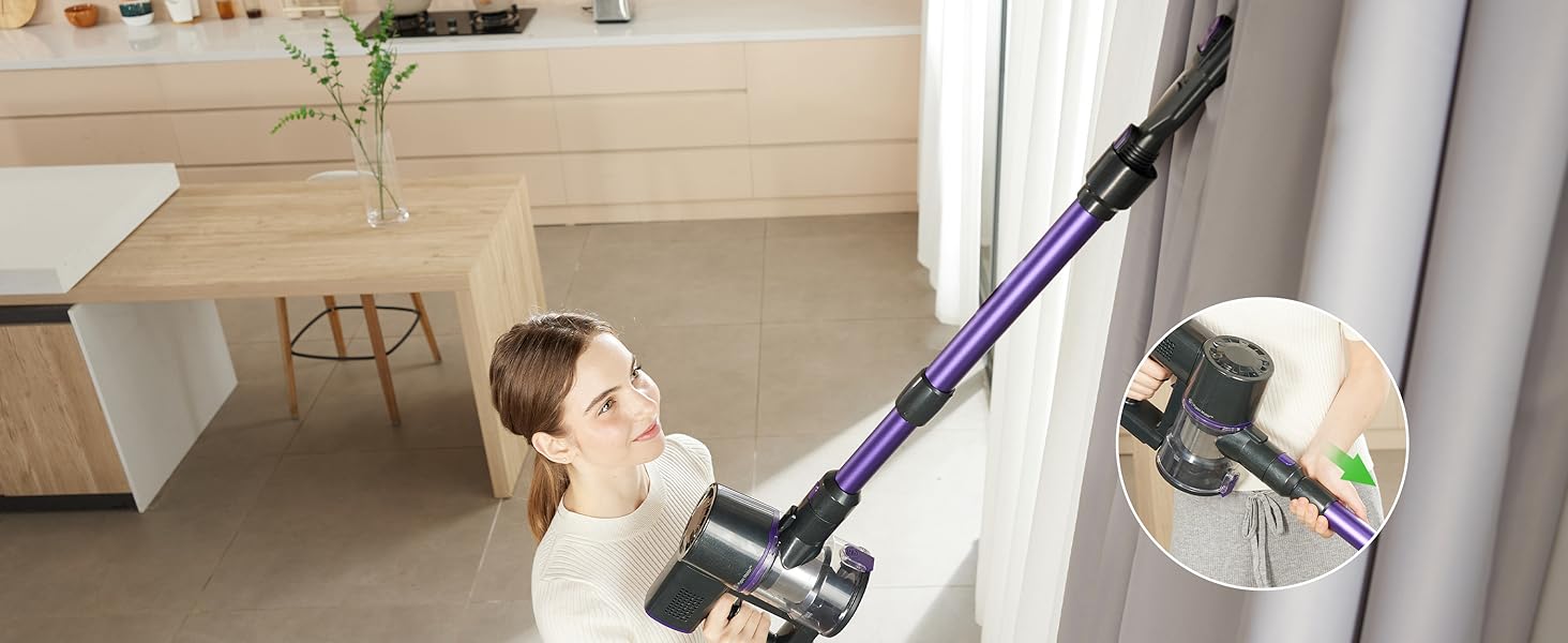 Бездротовий пилосос Vexilar Akku: 60 хв роботи, 45 kPa, 550 Вт, 6-в-1, LED дисплей, для дому та авто, видаляє шерсть тварин