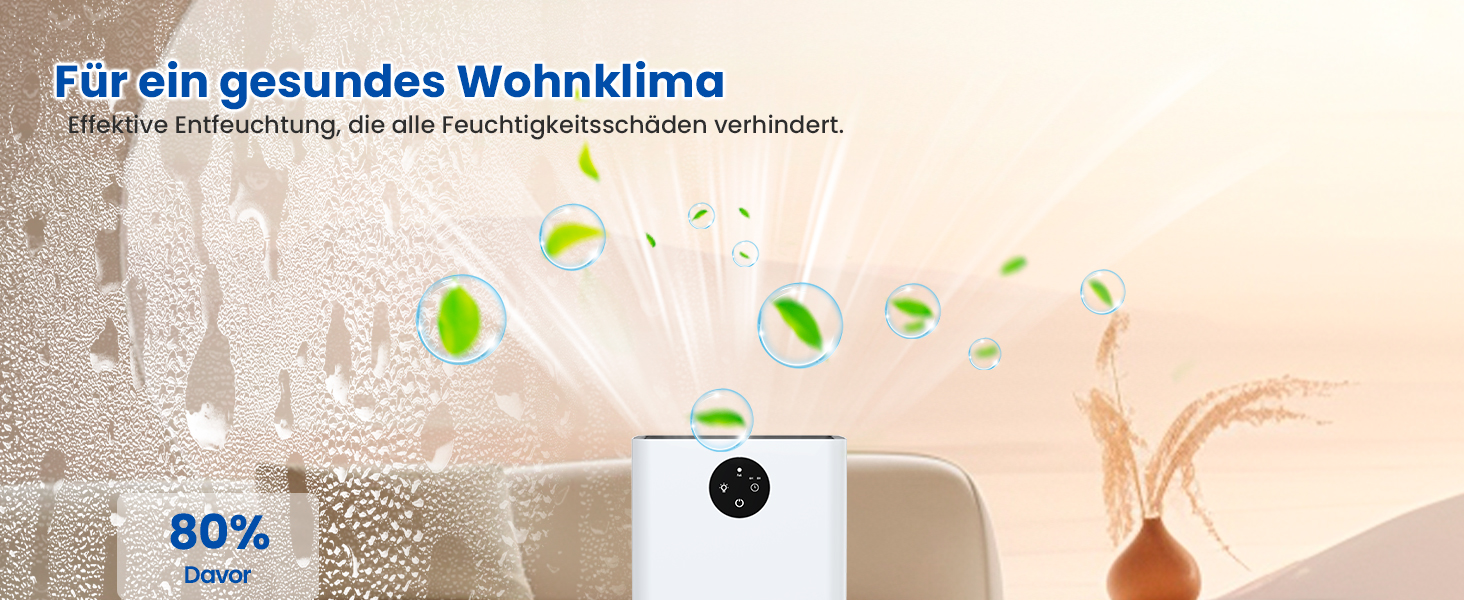 Електричний осушувач повітря для підвалу та квартири 1800 мл з таймером, нічним світлом та автоматичним відтаванням. Тиха робота, 7 кольорів.