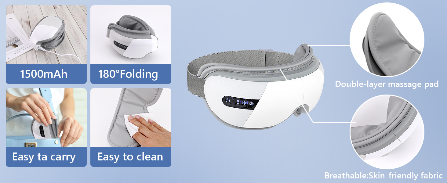 Маска для очей Luckits з підігрівом та Bluetooth, для зняття набряків та сухості, з вібрацією та музикою