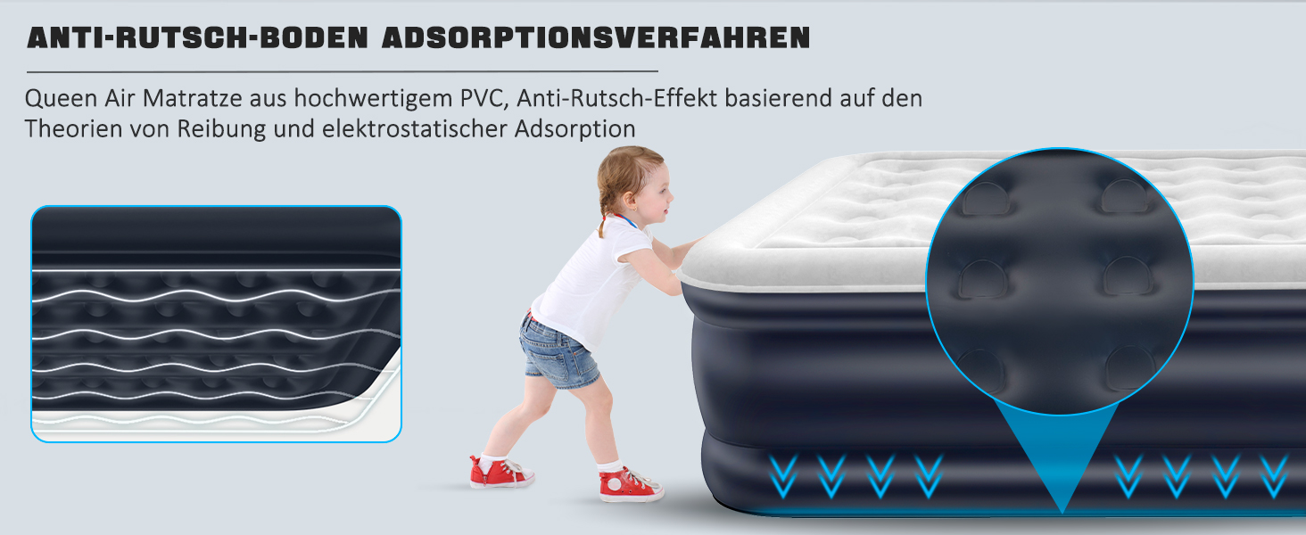 Надувний матрац NALONE для 2 осіб з самонадуваємою системою та вбудованим насосом, для кемпінгу та дому (Queen Size)