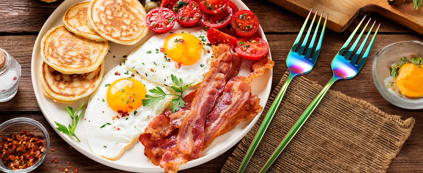 Набір столових приборів Regenbogen 30 предметів з нержавіючої сталі (6 осіб), кольоровий, для кухні/готелю/ресторану, преміум-якість, стійкий до миття в посудомийній машині