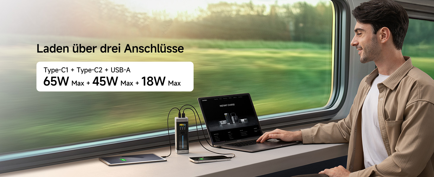 Power Bank CUKTECH 20: 25000mAh, 140W, PD3.1, 3 порти, Digital Display, USB-C для MacBook, Xiaomi, Galaxy, iPhone