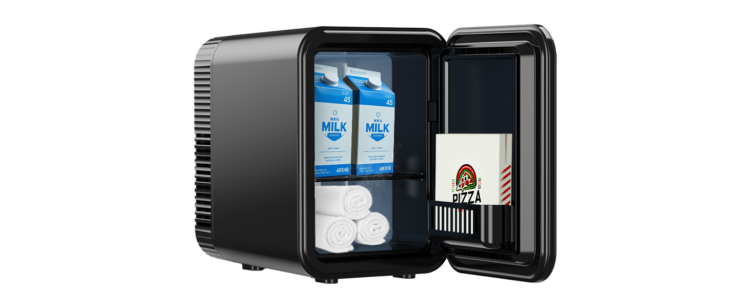 Mini холодильник Enventor 10L: портативний, з подвійним охолодженням, 12V/220V, для авто, спальні, офісу, чорний