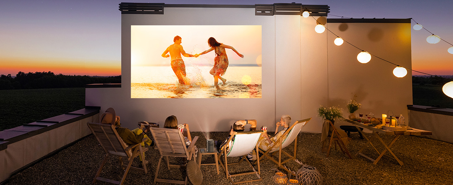 BYINTEK P70 Mini 3D проектор: портативний LED проектор з Wi-Fi, Android 9.0, підтримка 1080P/4K, акумулятор, сумка та штатив (сірий)