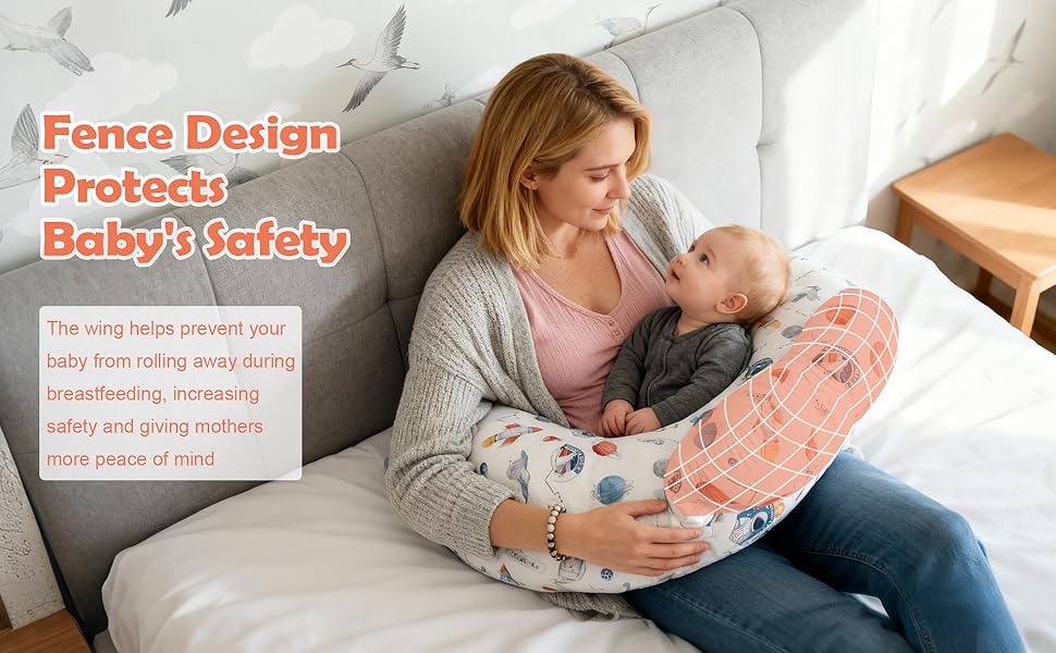 Подушка для годування Labtec Stillkissen: багатофункціональна, з регульованим поясом, захисним бортиком, 100% бавовна, знімний чохол (космос)