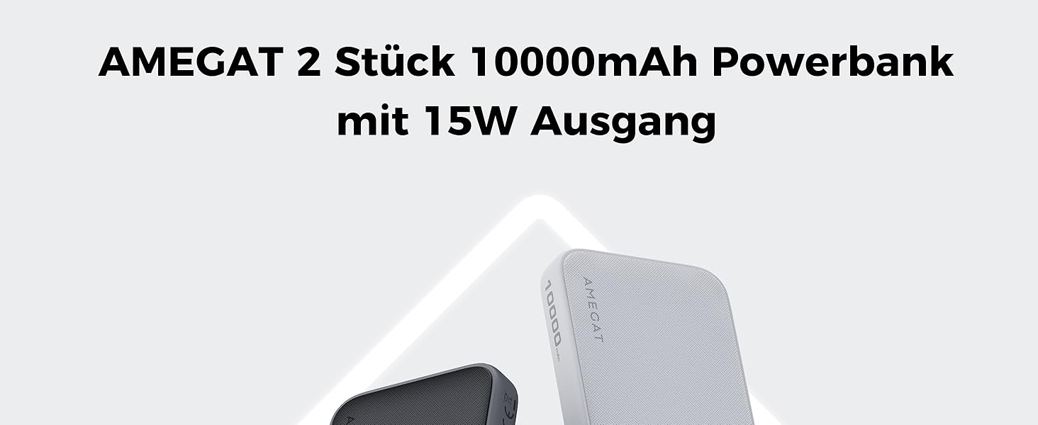 Набір з 2 шт. , ультратонкий, 15 Вт USB C, сумісний зі смартфонами, планшетами, ноутбуками, 10000mAh