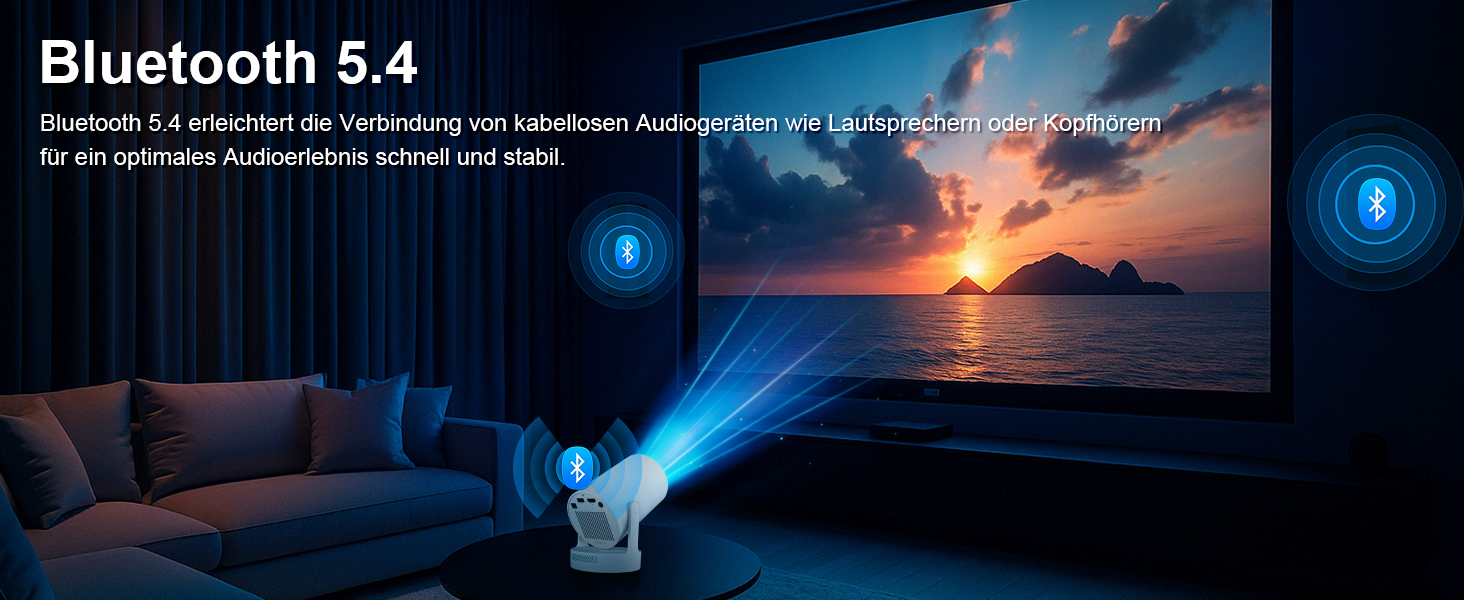 Портативний міні-проектор 4K з Wi-Fi 2.4/5G, Android 11, Full HD 1080P, HDMI, для телефону/ПК/ноутбука/Stick, зовнішній динамік (HY300Plus)