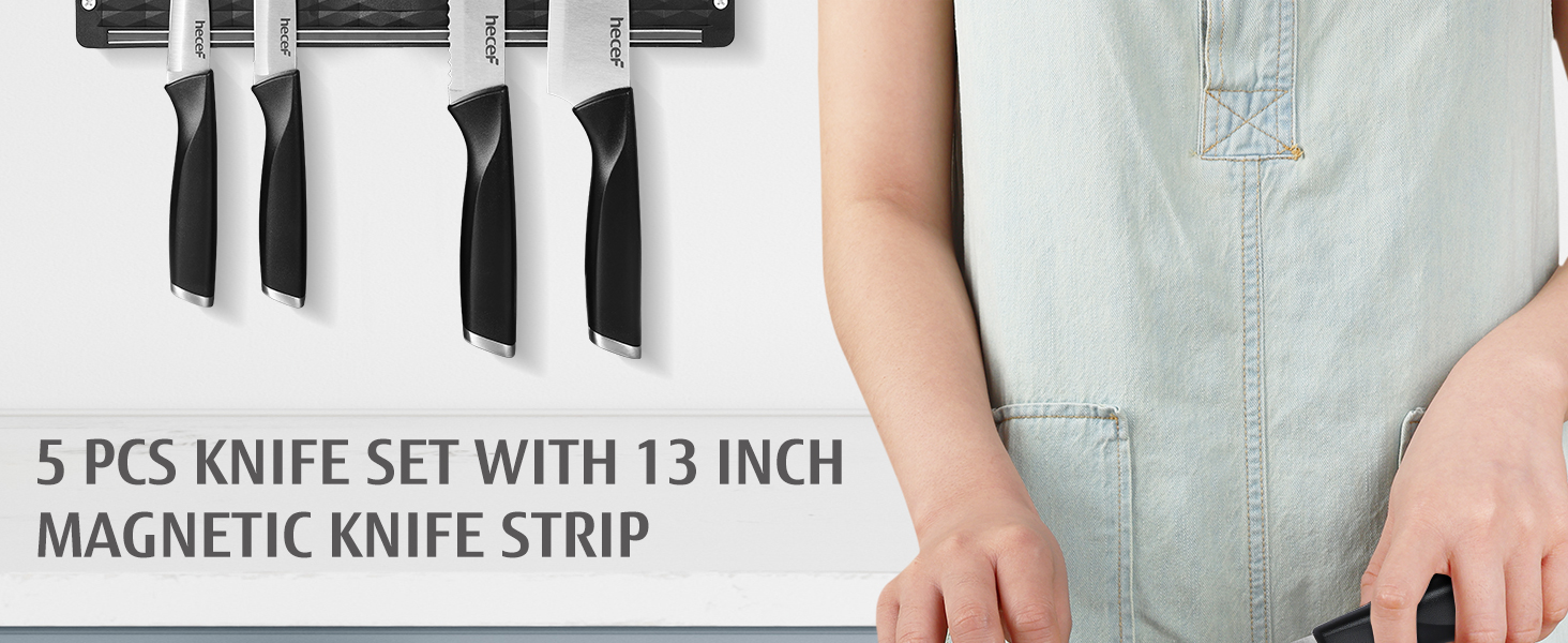 Набір кухонних ножів з бруском Messerblock, нержавіюча сталь, кухонна ножиці, 6 предметів, чорний