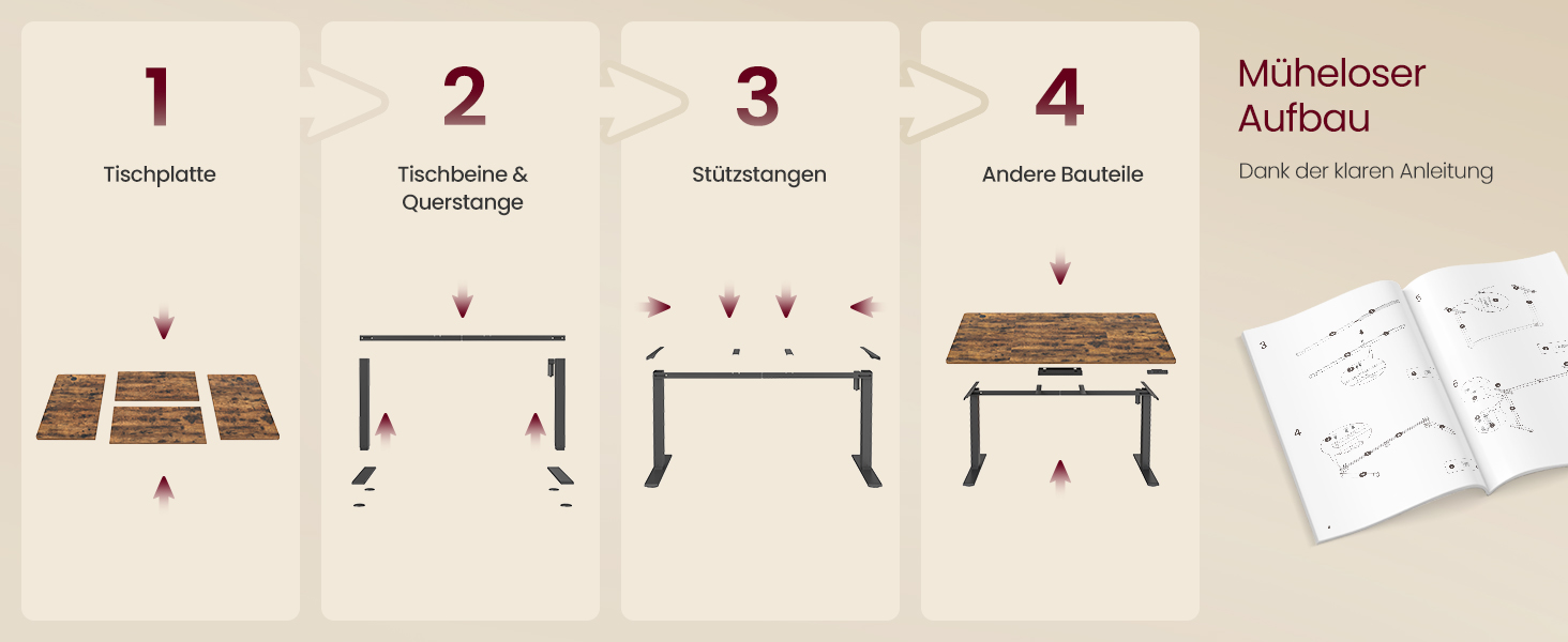 Стол для роботи VASAGLE з регулюванням висоти, USB-C, підставка для розеток, стоячий стіл, нагадування про перерви, 3 пам'яті, 160x80 см, Vintage Brown (LSD146WZ02)