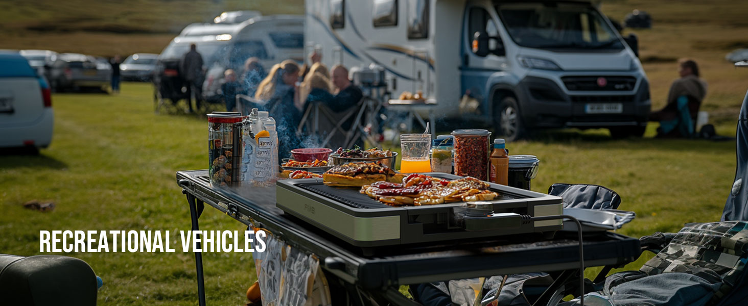 Електричний гриль FIMEI для столу 1800W з антипригарним покриттям, регулюванням температури, для балкону, дому та вулиці, з піддоном для збору жиру (можна мити в посудомийній машині)