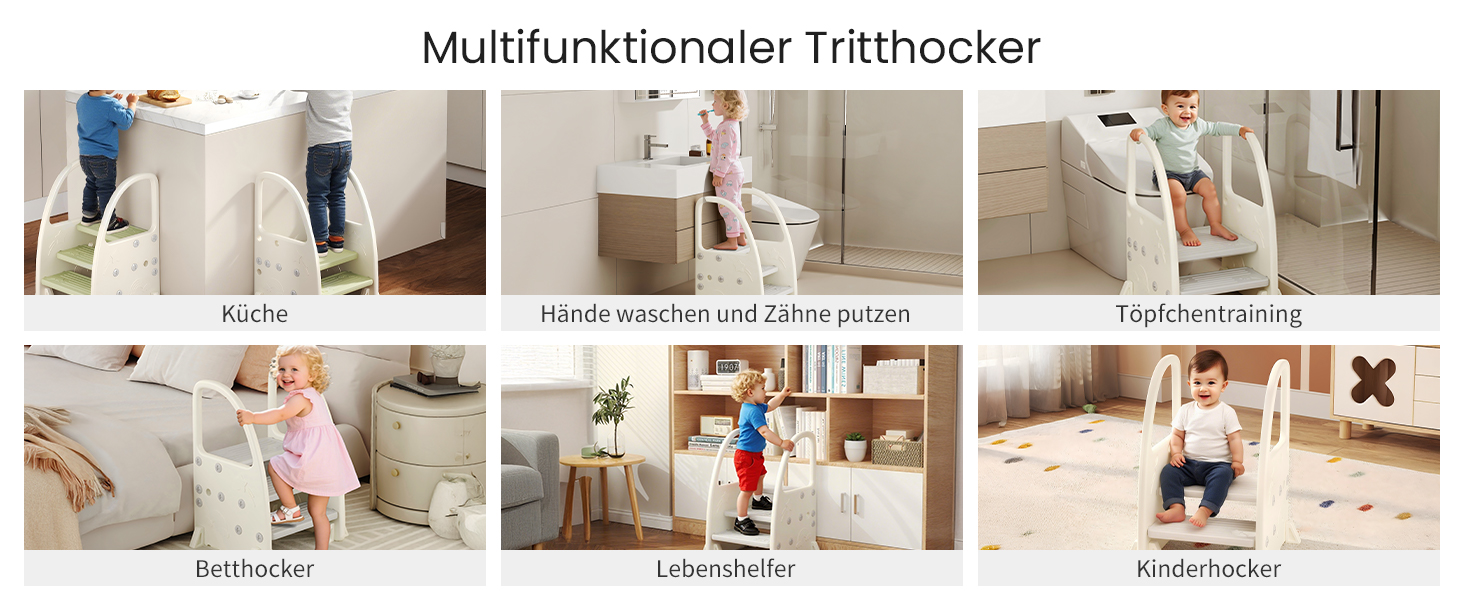 Дитячий тритулковий стільчик Hominewti з регулюванням висоти, неслизький, з підлокітниками, для ванної, дитячої кімнати, кухні (сірий)