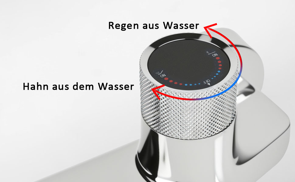 Змішувач для ванни з термостатом та двома виходами, душова лійка з запобіжним клапаном, настінний для ванни та душу, хром
