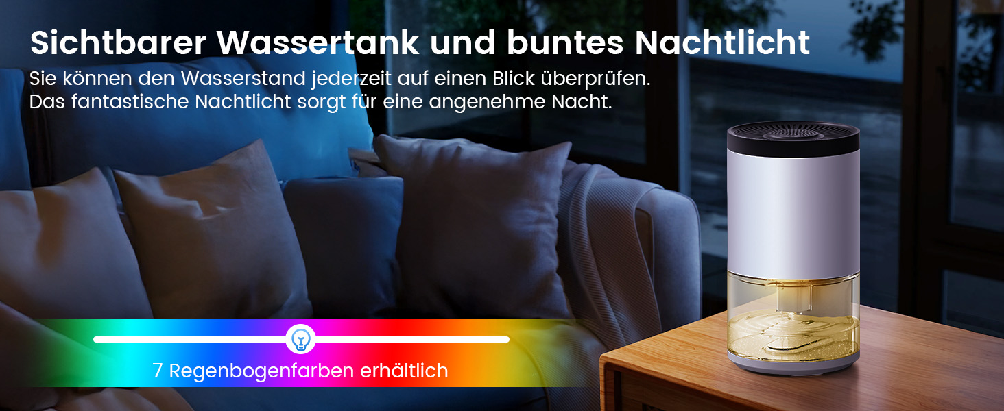 Електричний осушувач повітря без контейнера, 1000 мл, компактний, тихий, з автовимкненням, портативний, для офісу, спальні, ванної кімнати, білий
