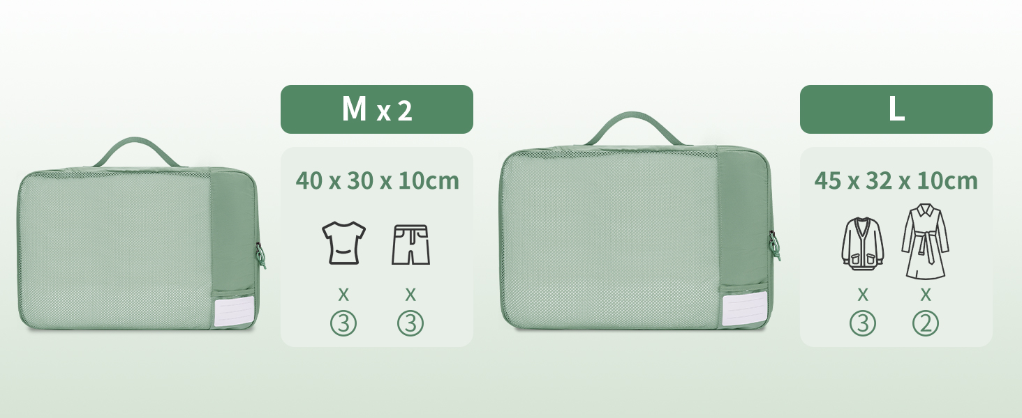 Набір органайзерів для валізи ECOHUB, 6 предметів, дорожні компресійні сумки з ID-тегами з перероблених матеріалів, дихаючі органайзери для подорожей та рюкзака, темно-сірі