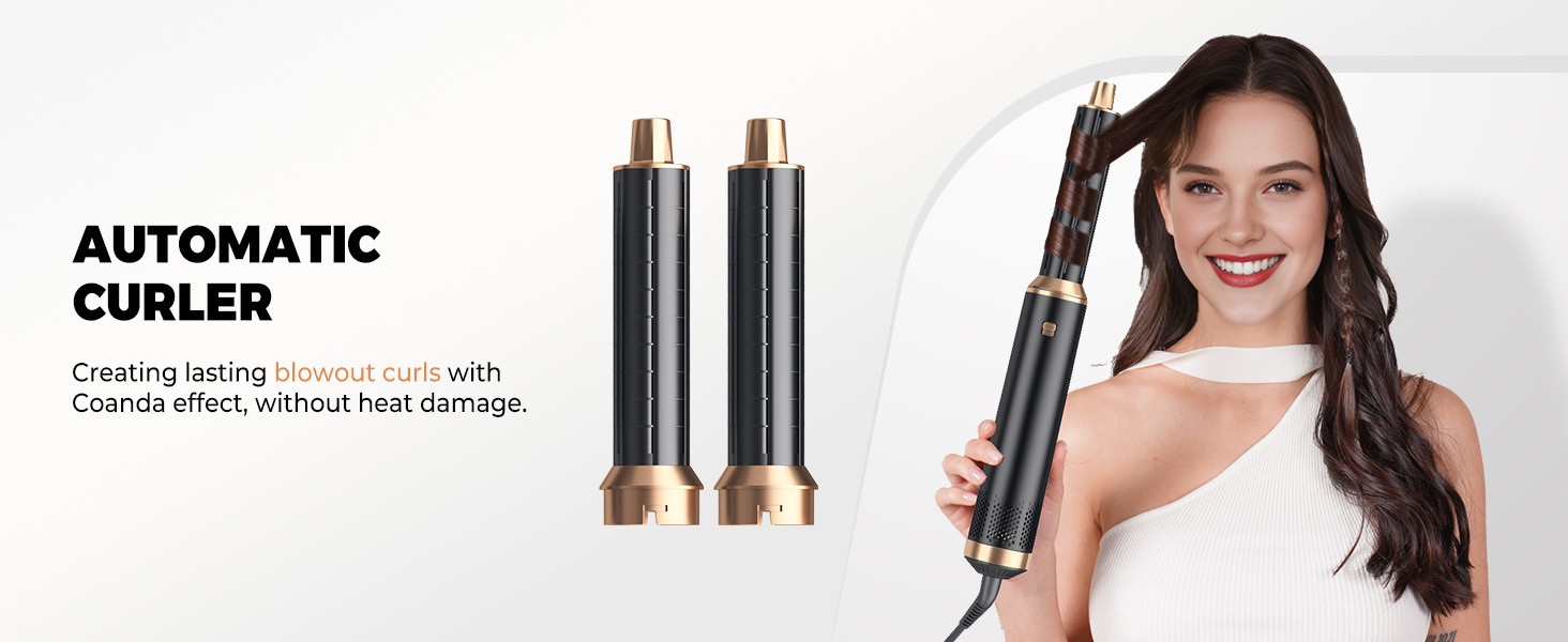Airstyler 5 в 1: Фен-щітка, плойка, гаряче повітря для укладки волосся Schwarz/Gold