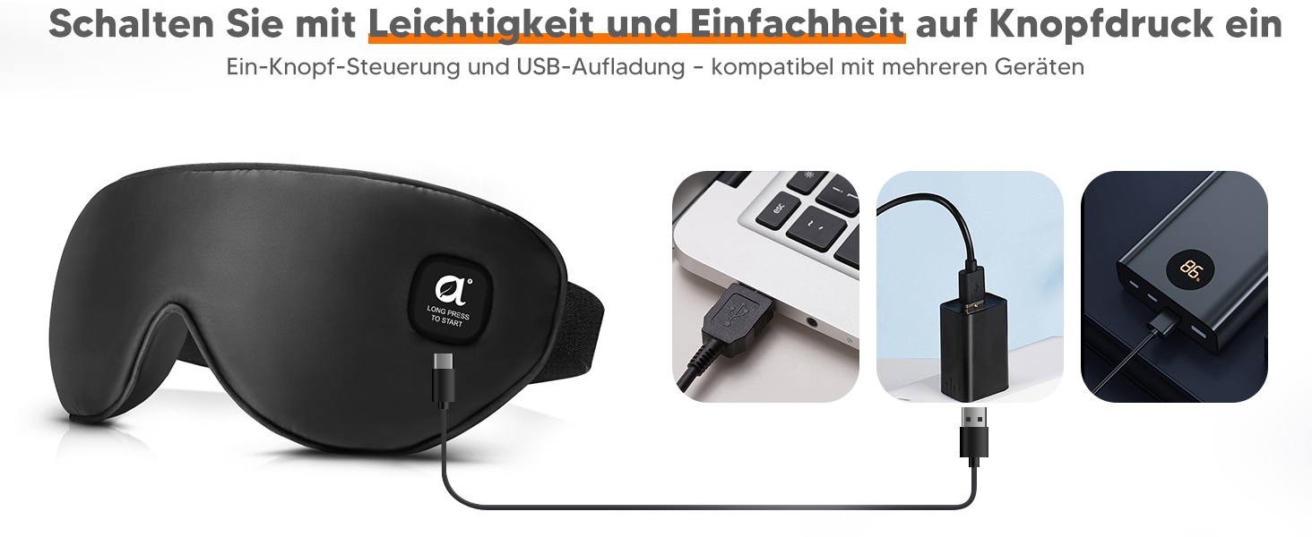 Окуляри-маска для очей Arboleaf з підігрівом: для сухих очей та кращого сну, 3 режими, знімна, для релаксації, чорний колір