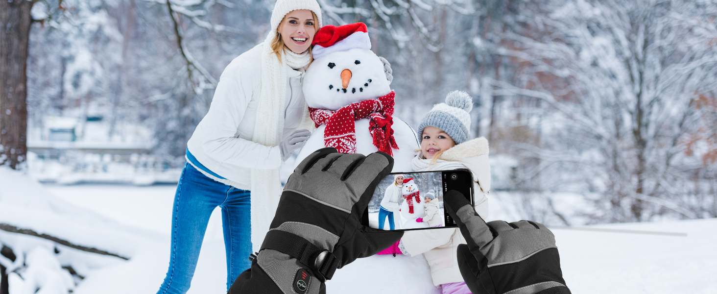 Обогревні рукавички Jkevow для чоловіків та жінок з акумулятором 5V 5000mAh, 3 режими нагріву, для мотоциклів, велосипедів, походів, катання на лижах