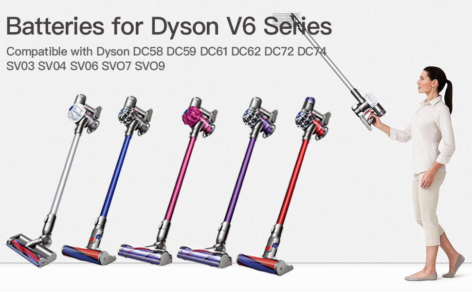 Акумулятор 6000 мАг для Dyson V8 Absolute/Animal/Exclusive/Fluffy, SV10 (V6 - 6000mAh)