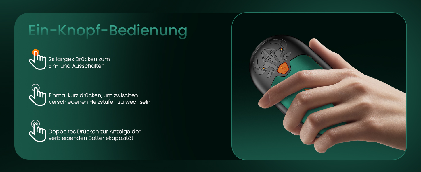 Електричні грілки для рук, 2 шт., перезаряджувані, 24 години тепла, 3 режими нагріву, для жінок та чоловіків (зелені)