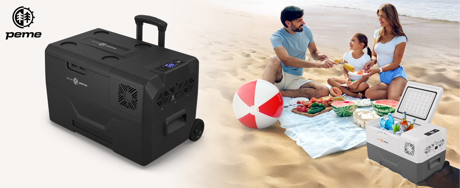 Автомобільний компресорний холодильник Peme Expedition XL (Dark Sky) 27/39L: електричний, портативний, для кемпінгу, з підігрівом та функцією морозильної камери (12/24V, 220-240V)