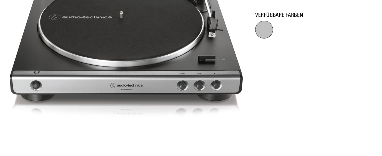 Програвач вінілу Audio-Technica LP60XBTBK, автоматичний, Bluetooth, USB, сірий, ремінний привід