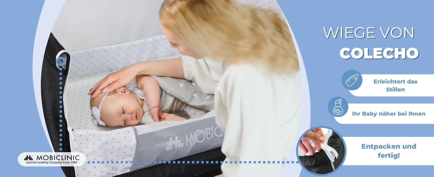 Дитяче ліжко Mobiclinic® 3-в-1: ліжко-гойдалка, ліжко-манежа, ліжко-бічне, чорне, до 20 кг