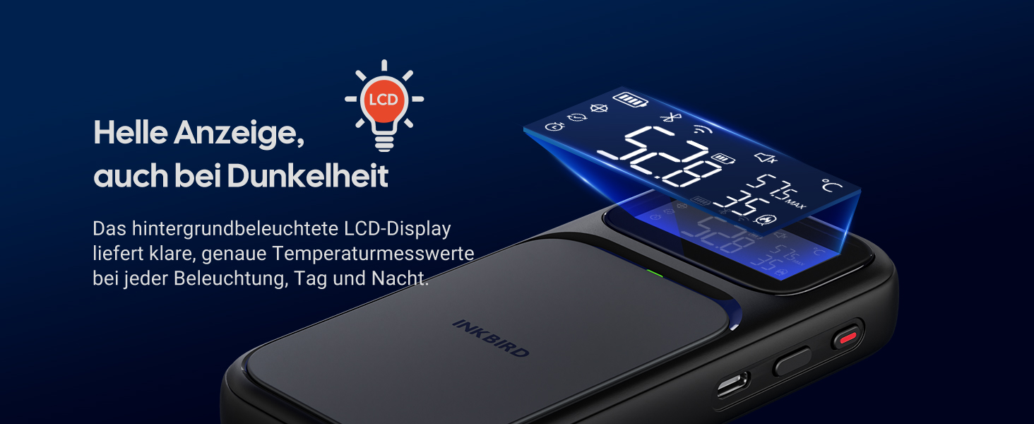 Термометр для м'яса INKBIRD INT-31-BW: бездротовий, Wi-Fi, Bluetooth, для приготування на грилі, в духовці, мангалі, фритюрниці