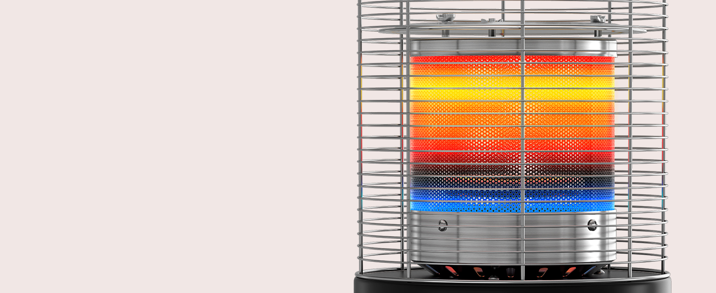 Газовий обігрівач для тераси TLSUNNY з захисною кришкою, на колесах, з піроелектричним запалом, чорний (Газовий балон не входить у комплект)