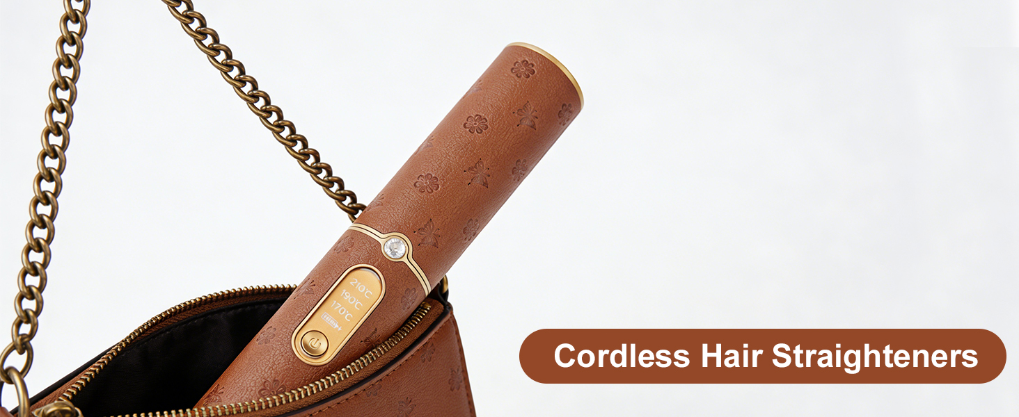 Бездротовий випрямляч для волосся Urban Ol Titan з акумулятором 5000mAh: 2-в-1, портативний міні-випрямляч для локонів та вирівнювання, швидкий нагрів до 204°C (410°F)