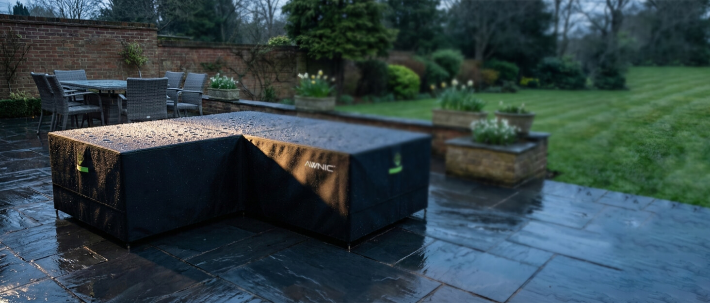 Накладна захисна покривала для садово-патіо меблів Awnic 150x120x71 см, важка, 420D Oxford, водонепроникна, анти-UV, стійка до розривів