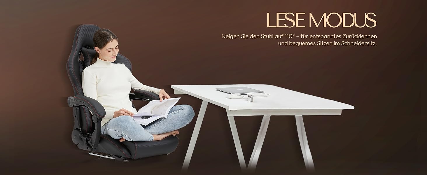 Ігровий крісло Dowinx з регульованою підніжкою, масажним поперековим валиком та офісним комфортом, до 200 кг, кут нахилу спинки 165°, чорний