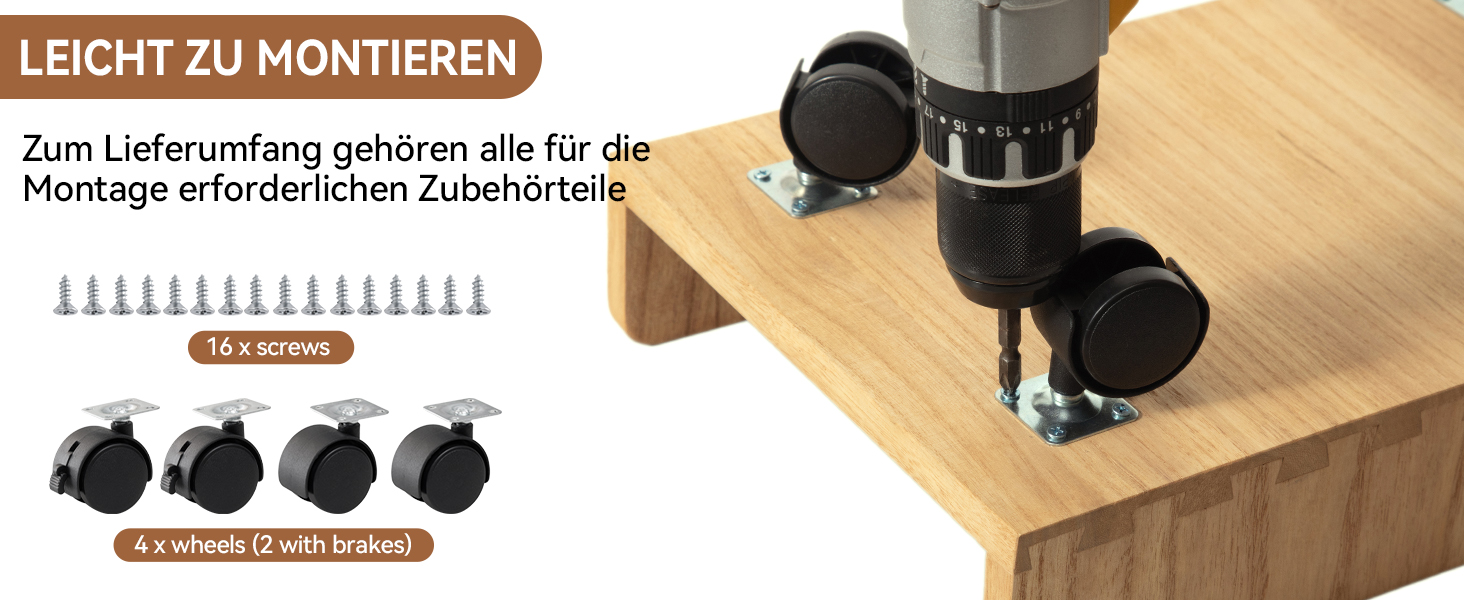 Кріплення для CPU KIRIGEN, комп'ютерний корпус ATX, мобільний стенд з колесами, натуральне дерево