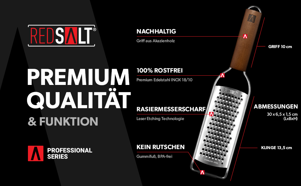 Ручна терка REDSALT Premium Zester для жульєну з широким лезом