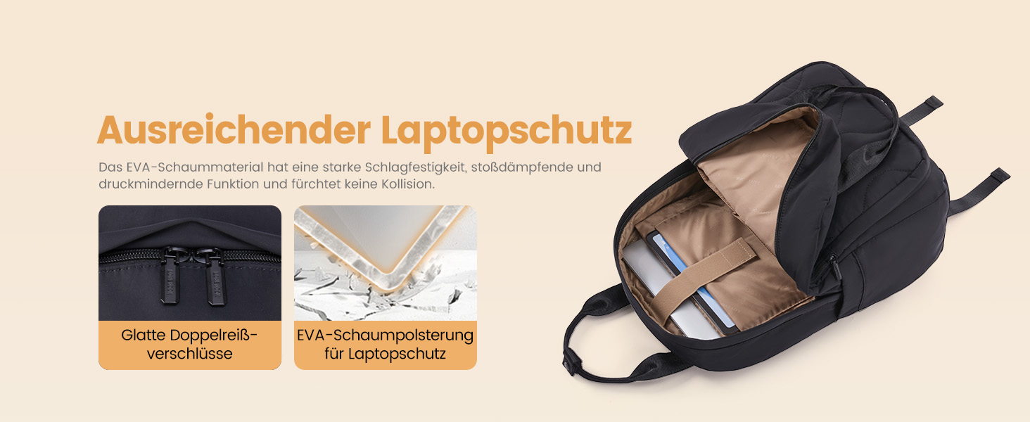 Сумка-рюкзак LOVEVOOK для жінок, рюкзак для ноутбука, шкільний рюкзак для підлітків, легкий рюкзак з підкладкою, велика робоча/навчальна сумка, рюкзак для подорожей, елегантний, чорний, 15,6 дюймів