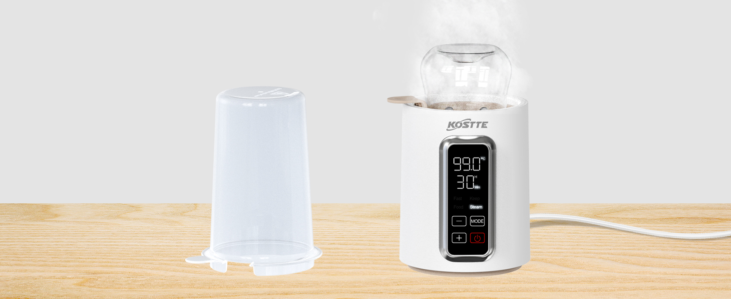 Підігрівач для пляшечок KOSTTE - універсальний, для грудного молока та суміші (білий + чорний)