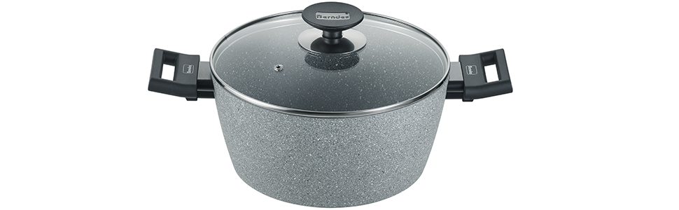 Каструля Berndes Topf 20 см з нержавіючої сталі з антипригарним покриттям, з кришкою з термостійкого скла, для всіх типів плит, індукційна, з м'якими ручками (Спеціальне видання)