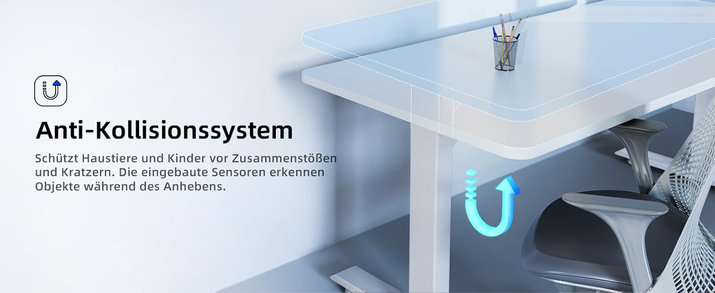 Електричний регульований стіл MAIDeSITe з 2 моторами, 4 пам'яттю та захистом від зіткнень (72-120 см, білий)