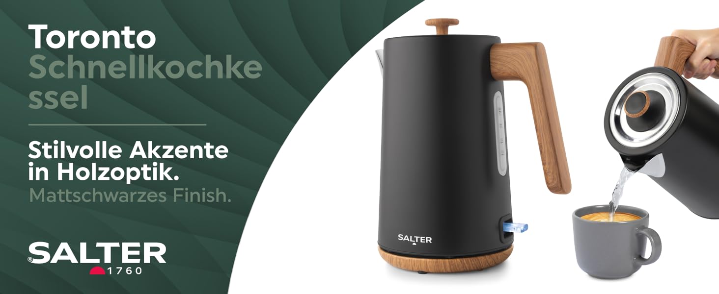Тостер SALTER Toronto 4-слоти: розморожування, підігрів, автоматичне центрування, 6 рівнів підсмажування, чорний