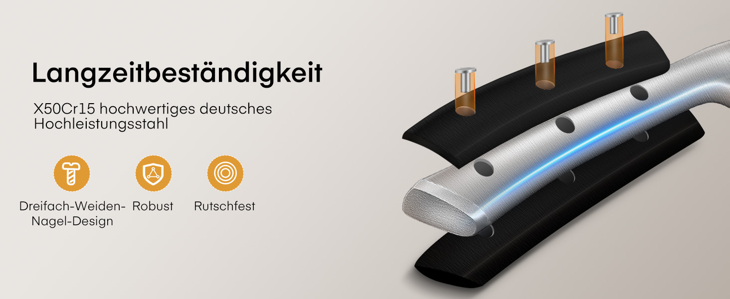 Набір кухонних ножів Messerblock 6 шт. з поворотним блоком 360°, сталь 5Cr15, з точилкою та підставкою для телефону