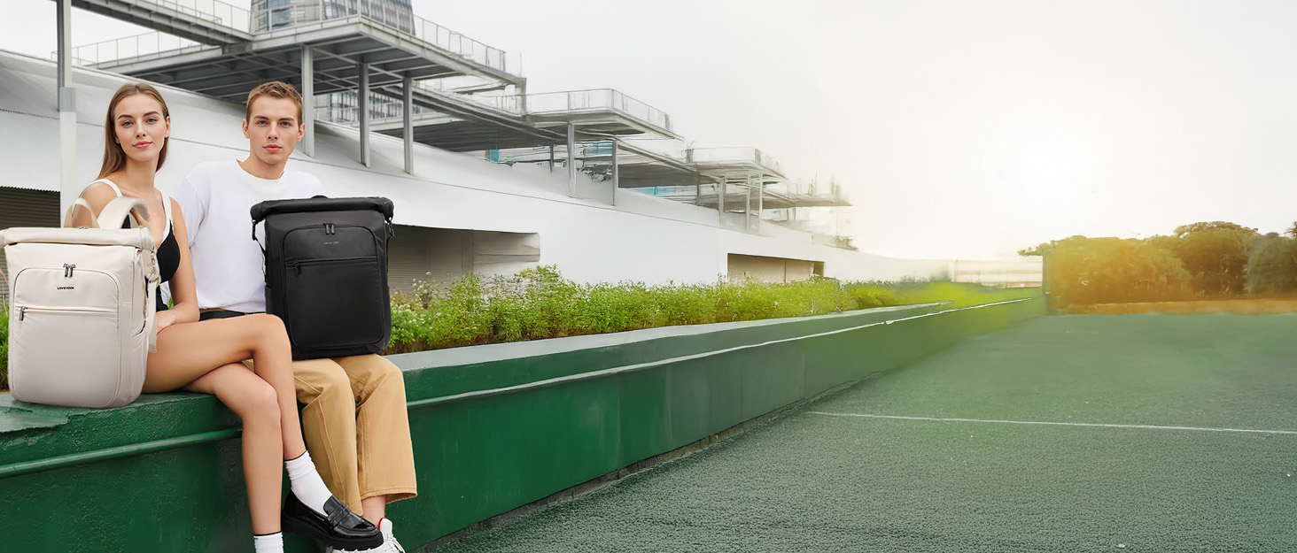 LOVEVOOK Рюкзак Rolltop, чорний, 17.3 дюйми, водонепроникний, для подорожей, школи, університету, велосипеда