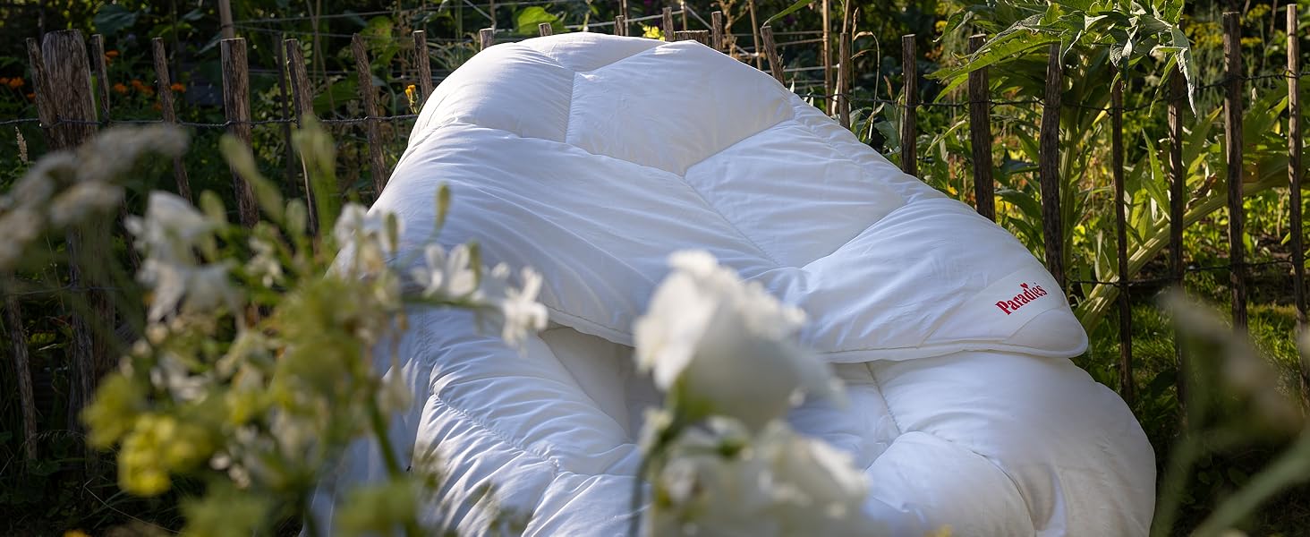 Ковдра Paradies Ganzjahresdecke 135x200 см - Prima Bio, тепла та дихаюча, стегане покривало для ліжка 135x200 см