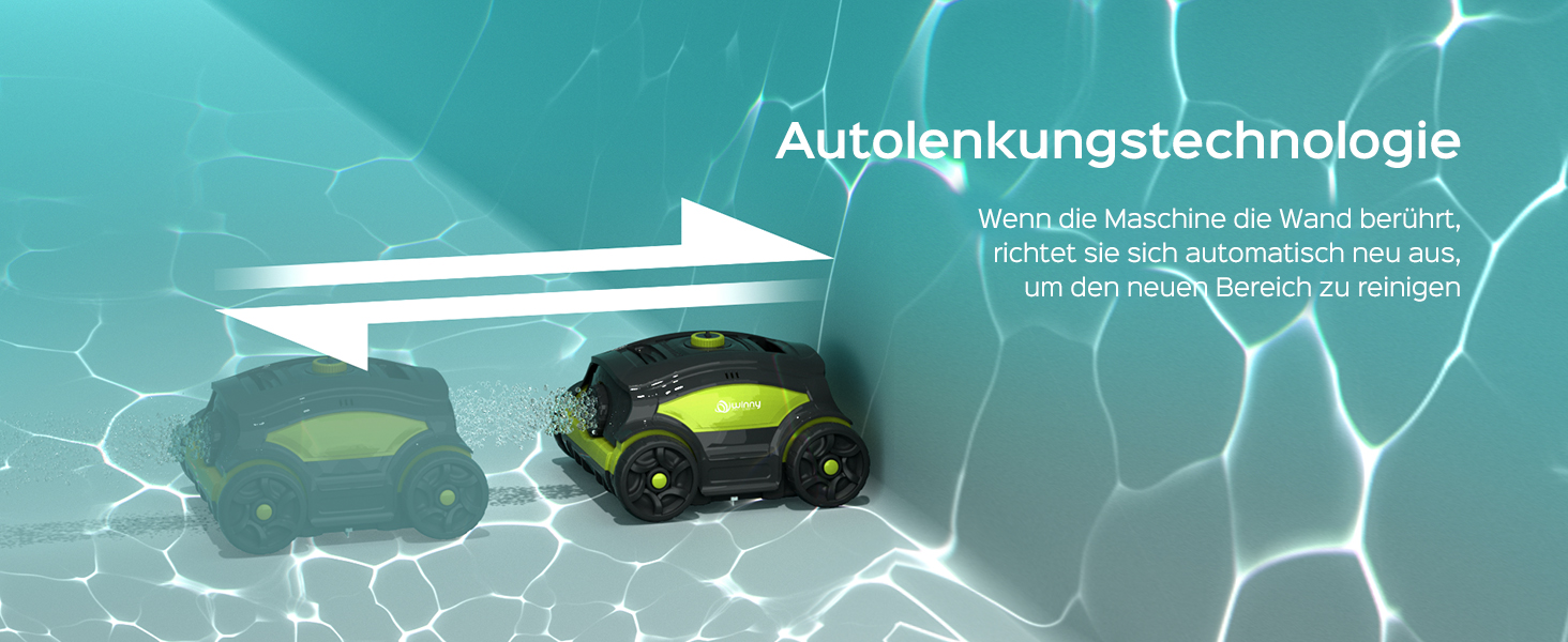 Робот-пилосос для басейну WINNY POOL CLEANER WY1103. Бездротовий, акумуляторний, час роботи 120 хв, подвійний мотор, LED-дисплей, фільтр прецизії 180μm, автоматичне паркування, для басейнів до 120 м²