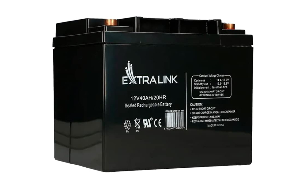 Акумулятор EXTRALINK 12 В 100 Ач AGM VLRA Гелевий акумулятор 12 В 100 Ач Сонячна батарея 12 В Акумулятор без нагляду Акумулятор 12 В Автомобільна сонячна батарея Акумулятор для автофургону Акумулятор для човна Кемпінг Кемпер стійкий (40 Ач)