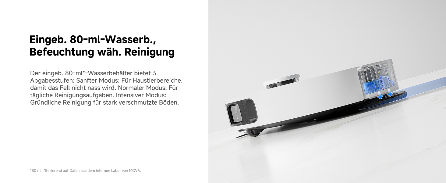 Робот-пилосос Mova E40 Ultra з функцією миття, автоматичним очищенням, потужністю 19000 Па, MaxiReach-мопом, бічними щітками, вбудованим резервуаром 80 мл та базою для 75 днів прибирання