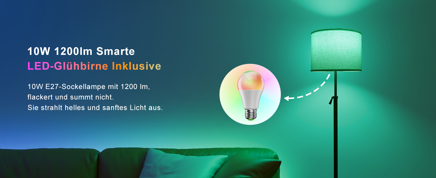 Світлодіодна торшер DUSKTEC RGB для вітальні, смарт-лампа з димером, керування через APP, тепле та холодне біле світло, 10W, 1200LM, регульована висота