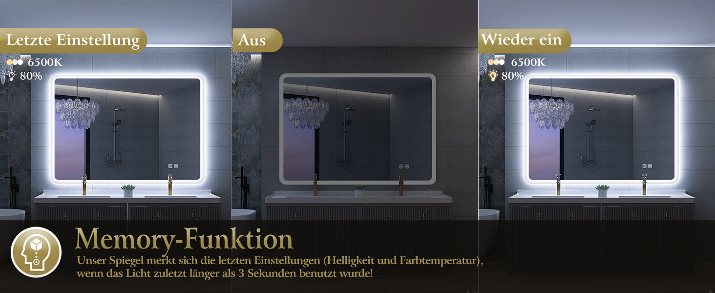 Дзеркало для ванної кімнати S'bagno з підсвічуванням 80x60 см, Bluetooth, 5x лупа, протитуманне покриття, 3 кольори, регулювання яскравості, пам'ять налаштувань, загартоване скло, IP44 вологостійкість, горизонтальне/вертикальне встановлення