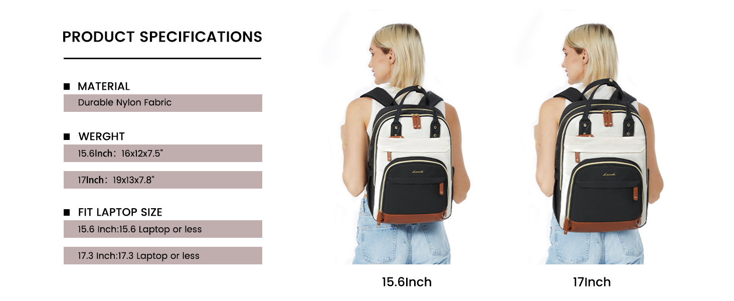Рюкзак LOVEVOOK для дівчат та хлопців, 15.6 дюймів, водонепроникний, з відділенням для ноутбука, для школи, подорожей, роботи, легкий, чорний, бежевий, коричневий, шкіряний (PU)