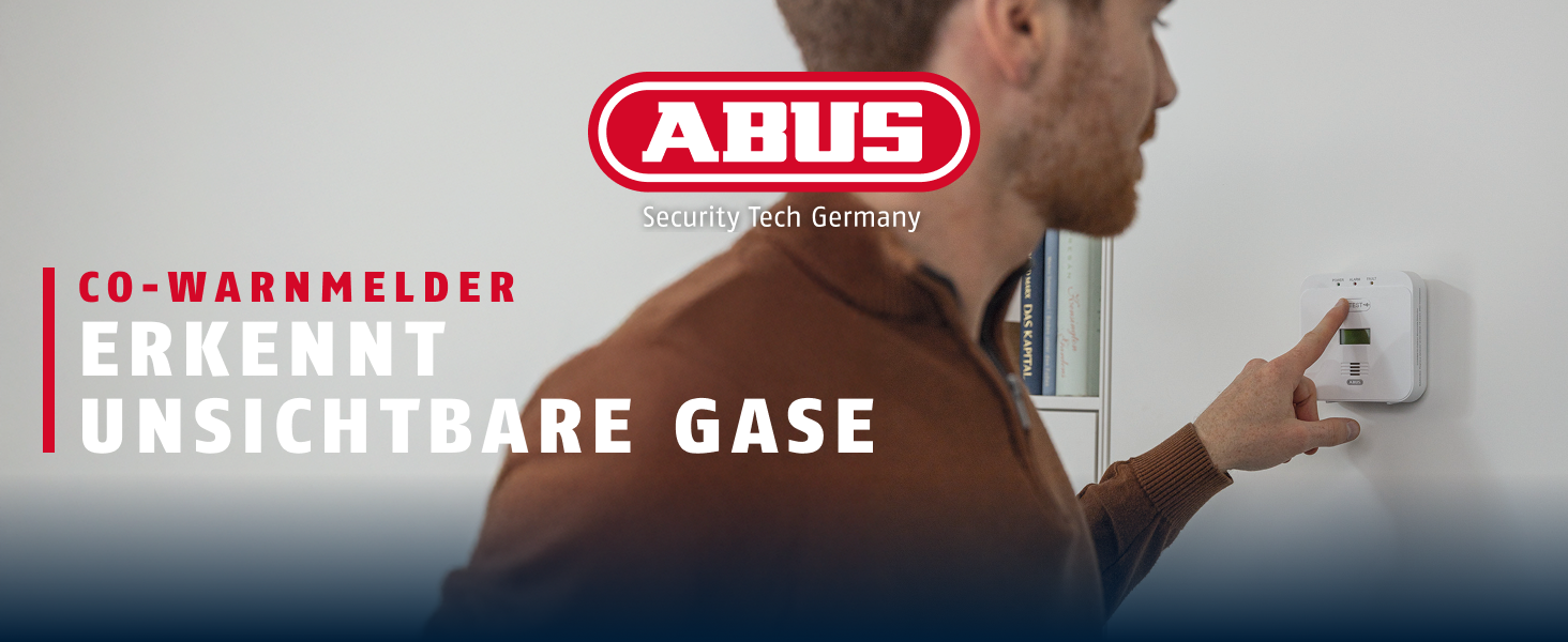 Детектор чадного газу ABUS COWM510 з LCD-дисплеєм, білий